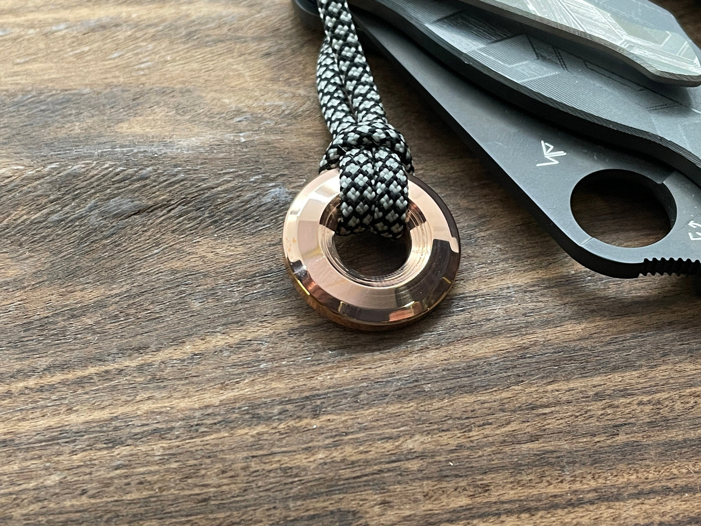 TOPO engraved Copper lanyard bead Paracord bead Dog tag