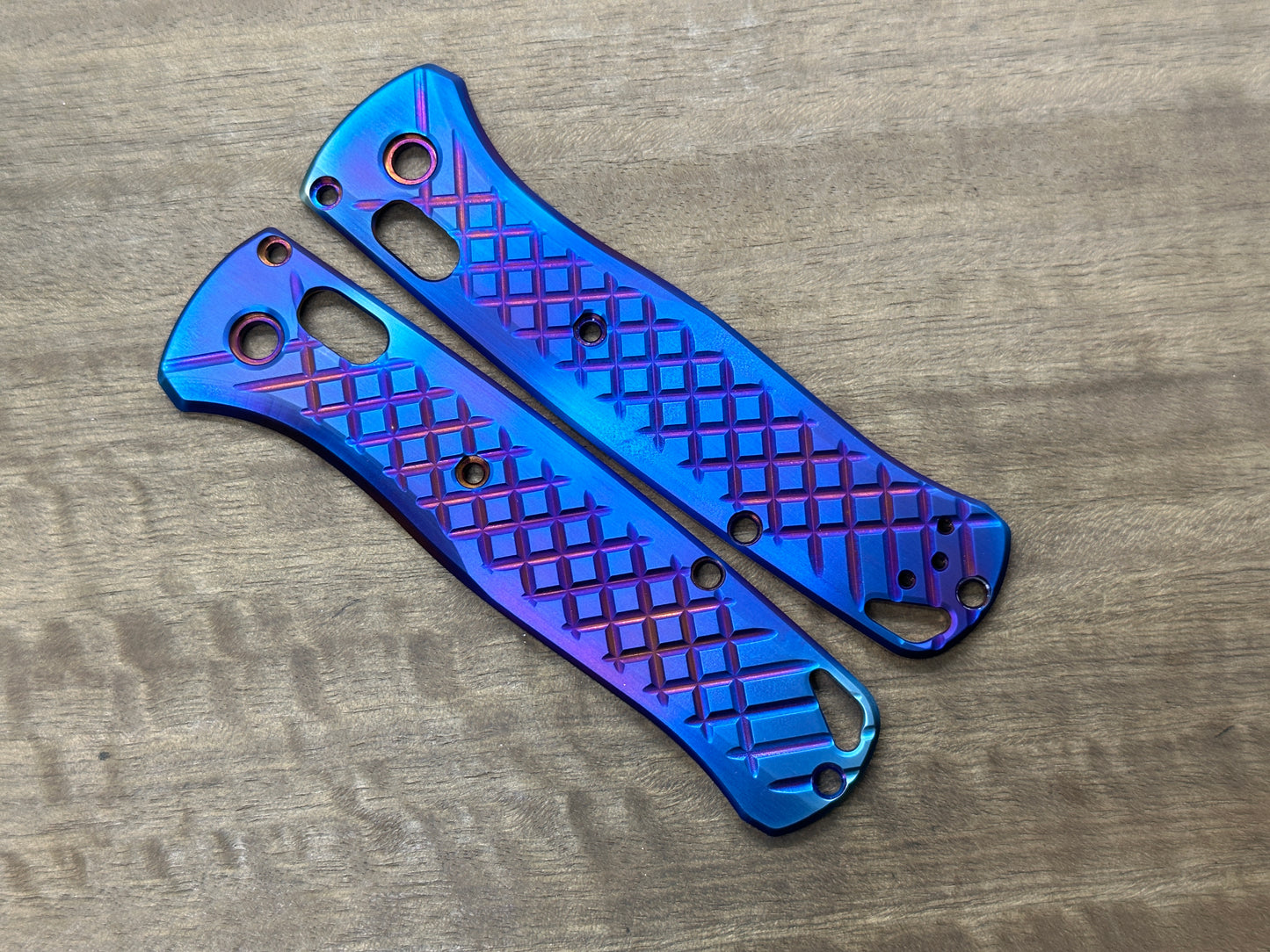 Flamed FRAG Cnc milled Titanium Scales for Benchmade Bugout 535