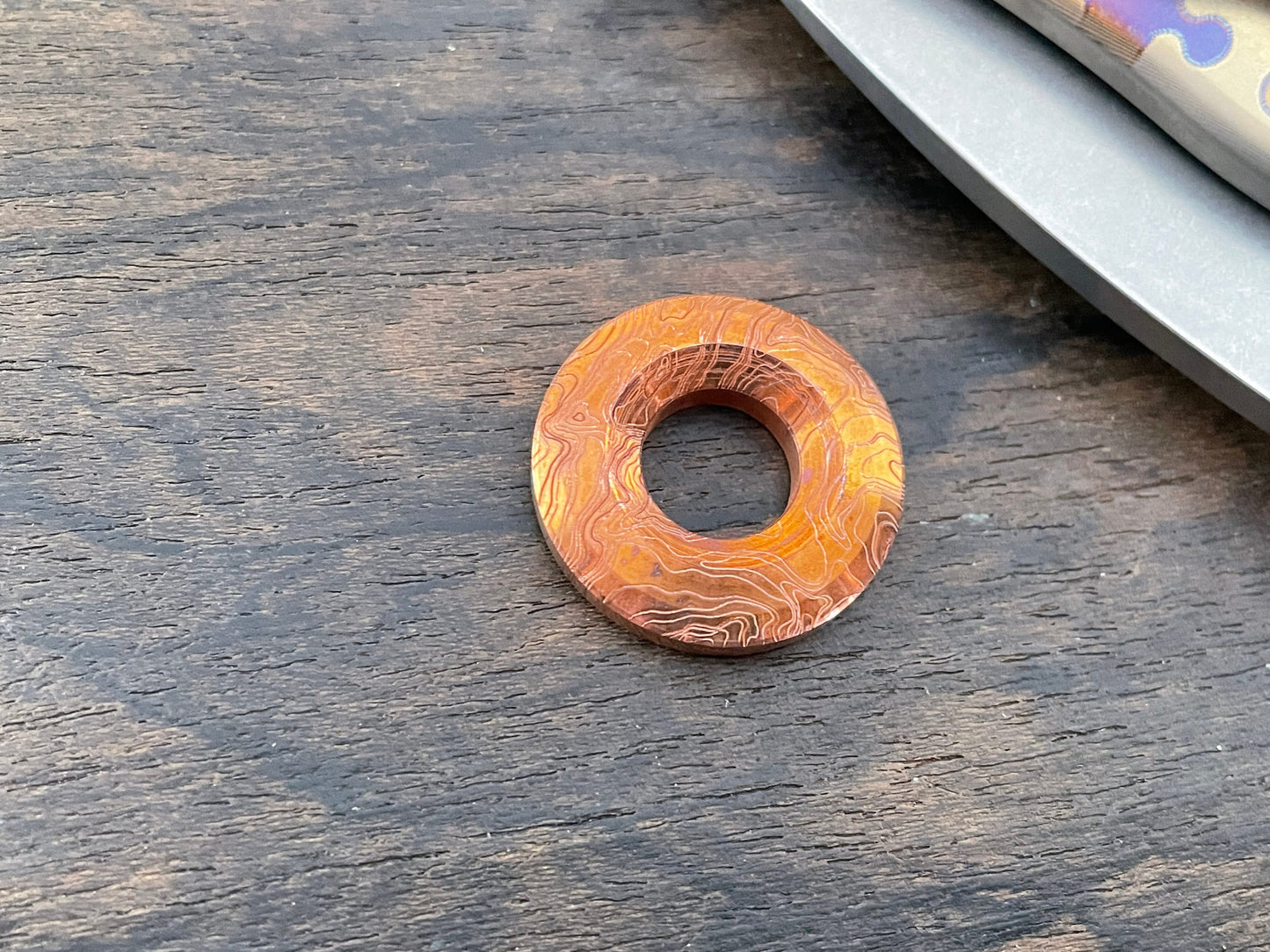 TOPO engraved Copper lanyard bead Paracord bead Dog tag
