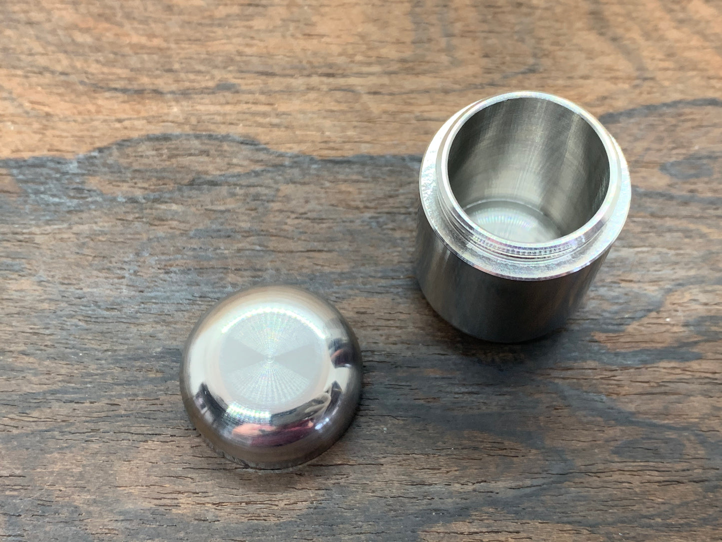 Polished Stainless Steel Pill Box Pocket Pill Case Stash box Meton-Vault
