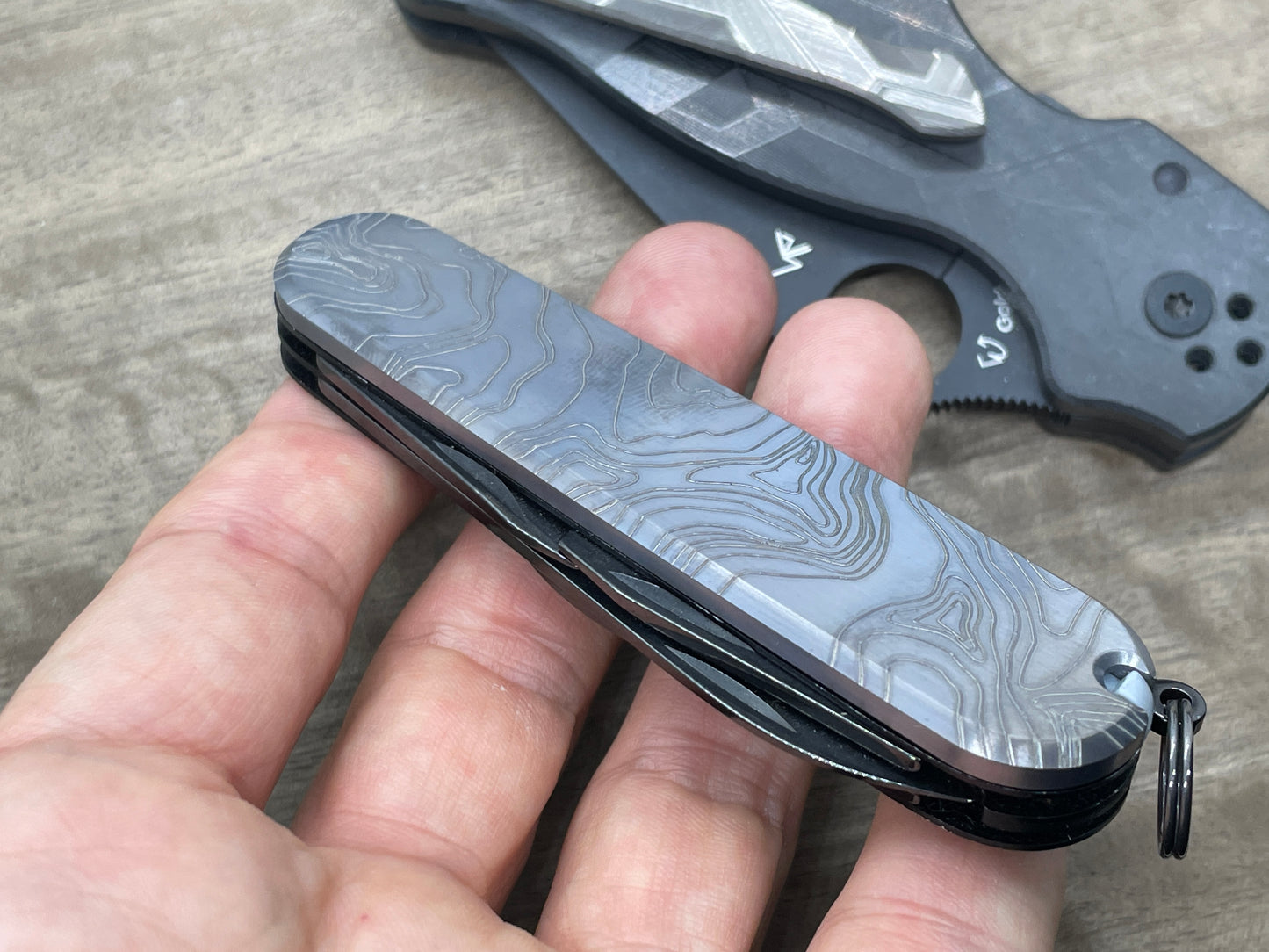 Dark-Ti TOPO 91mm Titanium Scales for Swiss Army SAK