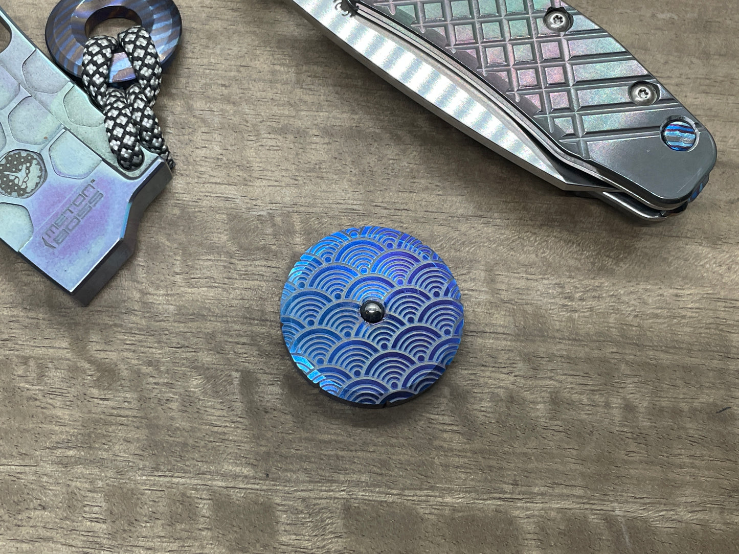 SEIGAIHA Flamed Titanium Spinning Worry Coin Spinning Top