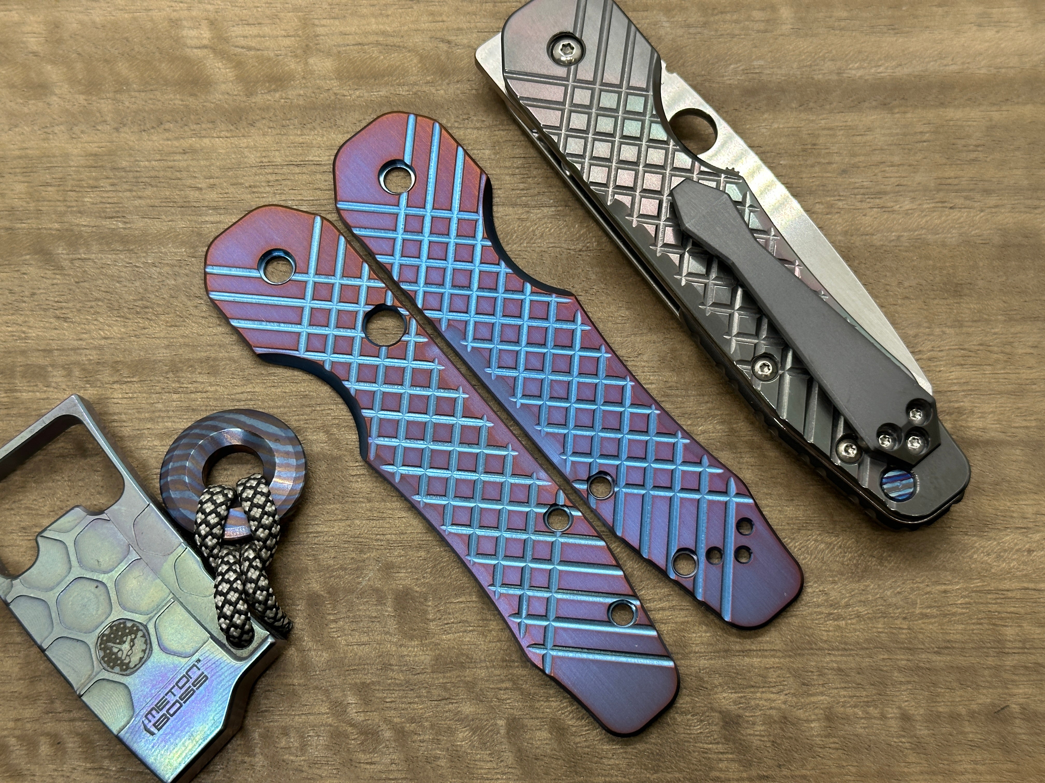 Pure outlet Copper FRAG CNC milled SMOCK Knife Scales Spyderco Smock scales Folding Knife scales Pocket knife Edc gear MetonBoss Every Day Carry