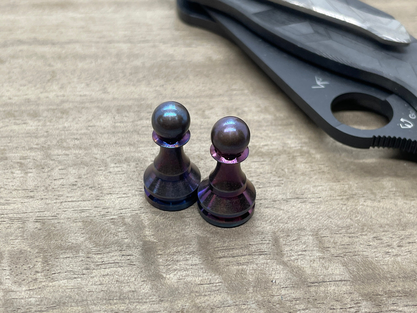 Flamed Greek Ascoloy Haptic-PAWN Haptic Slider Chess Pawn fidget
