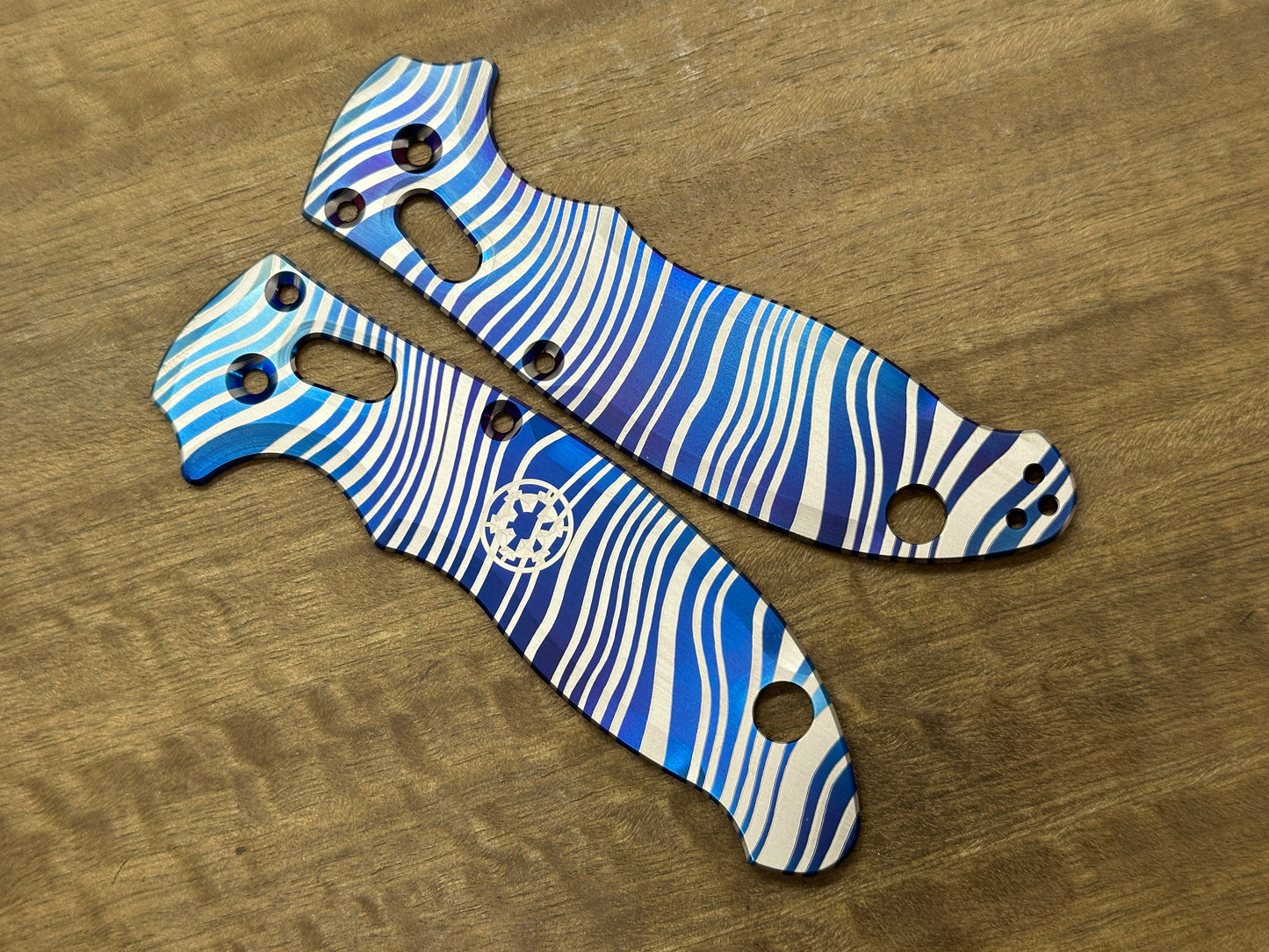 Flamed BESKAR Mandalorian Titanium scales for Spyderco MANIX 2