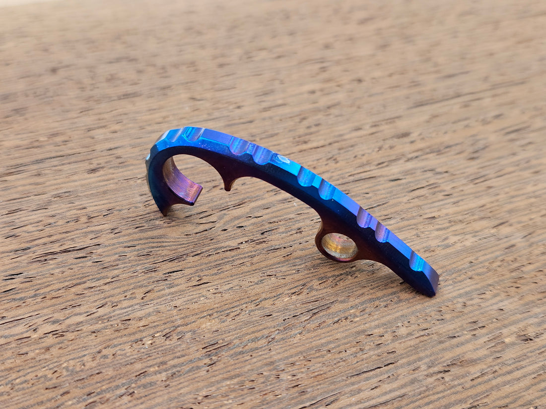 CLR Spyderco Paramilitary 3<br>Titanium Backspacer Flamed Polished