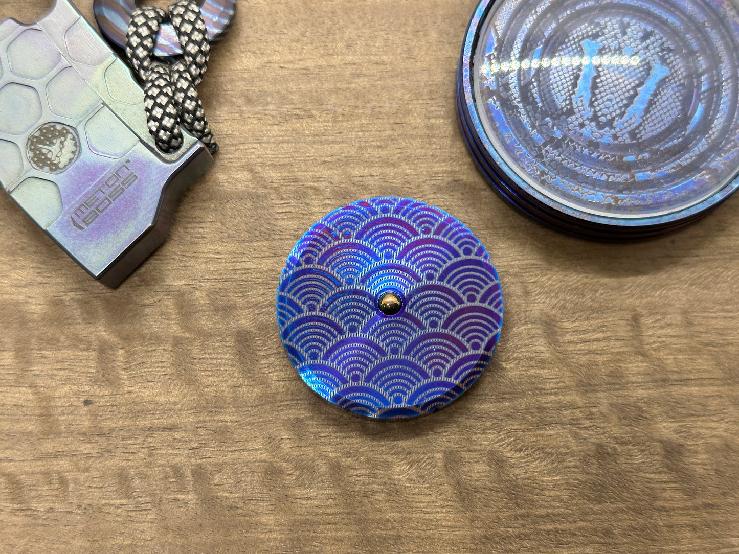 SEIGAIHA Flamed Titanium Spinning Worry Coin Spinning Top