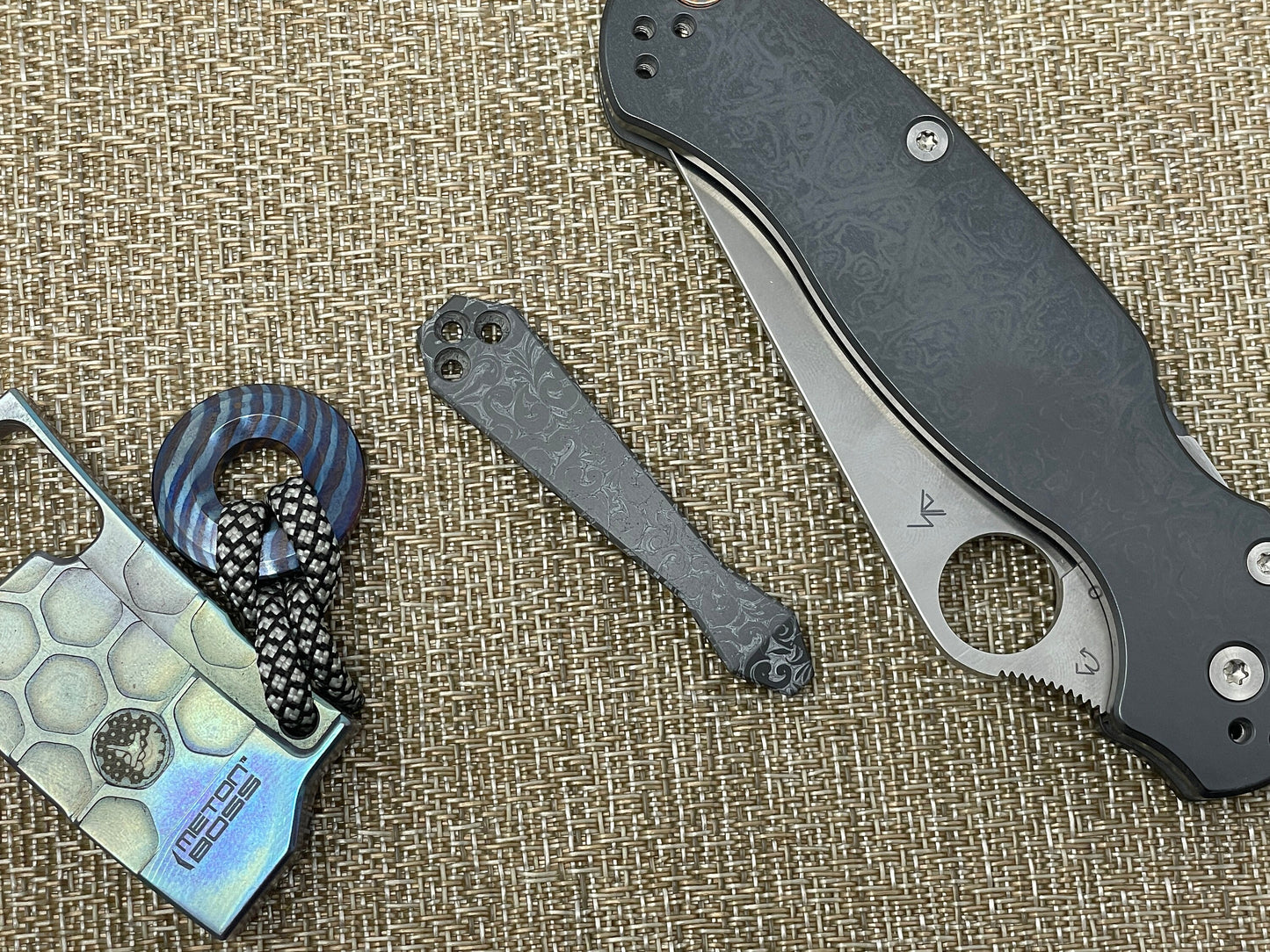 Black Zirconium VICTORIA Dmd CLIP for most Spyderco models