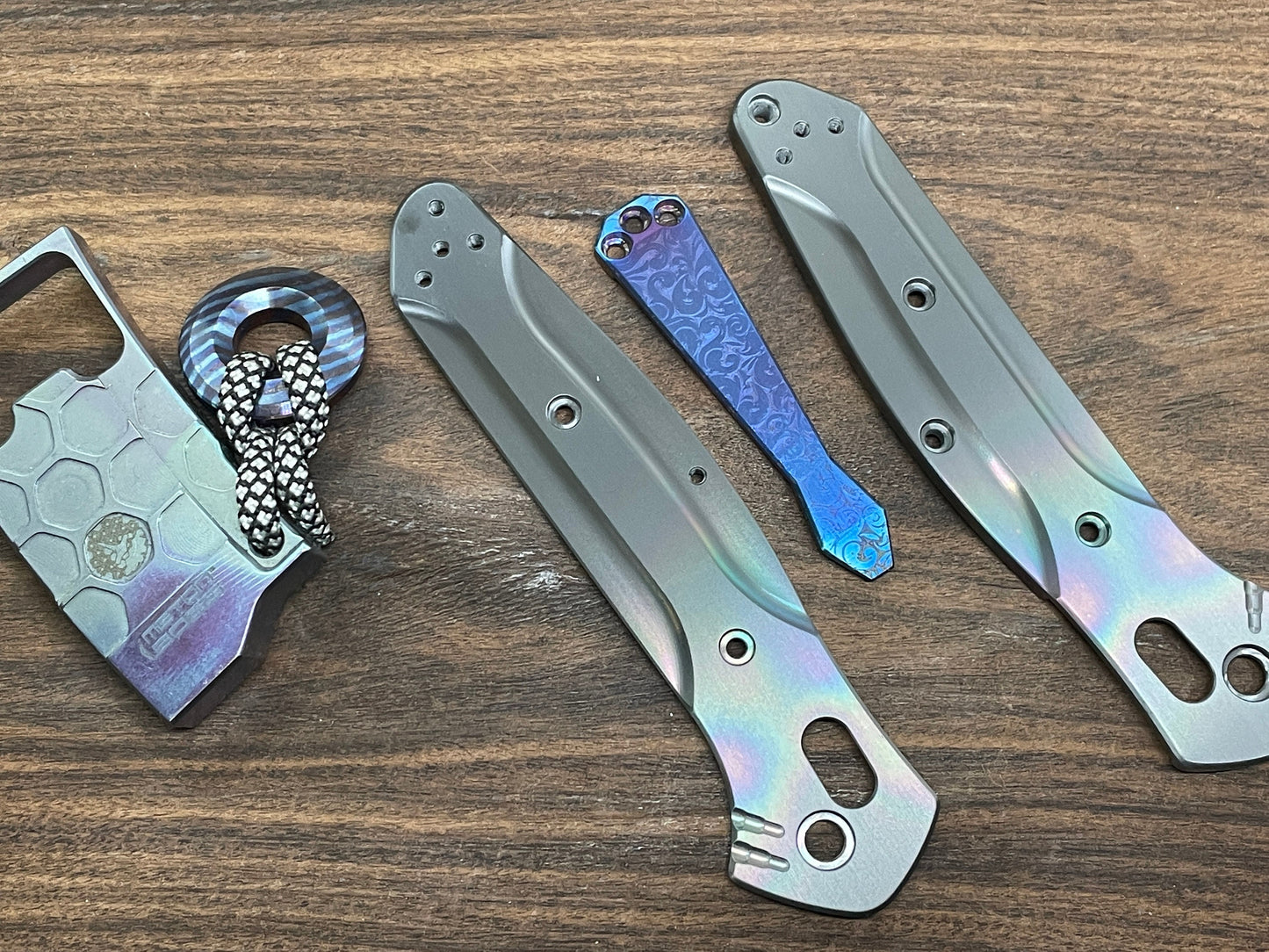 Flamed VICTORIA engraved Dmd Titanium CLIP for most Benchmade models
