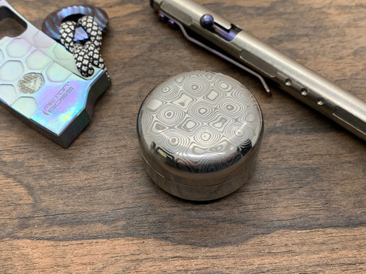 MEGA Dama-ROSES engraved Titanium Meton-Vault Candy Box Pill Box Pill Case