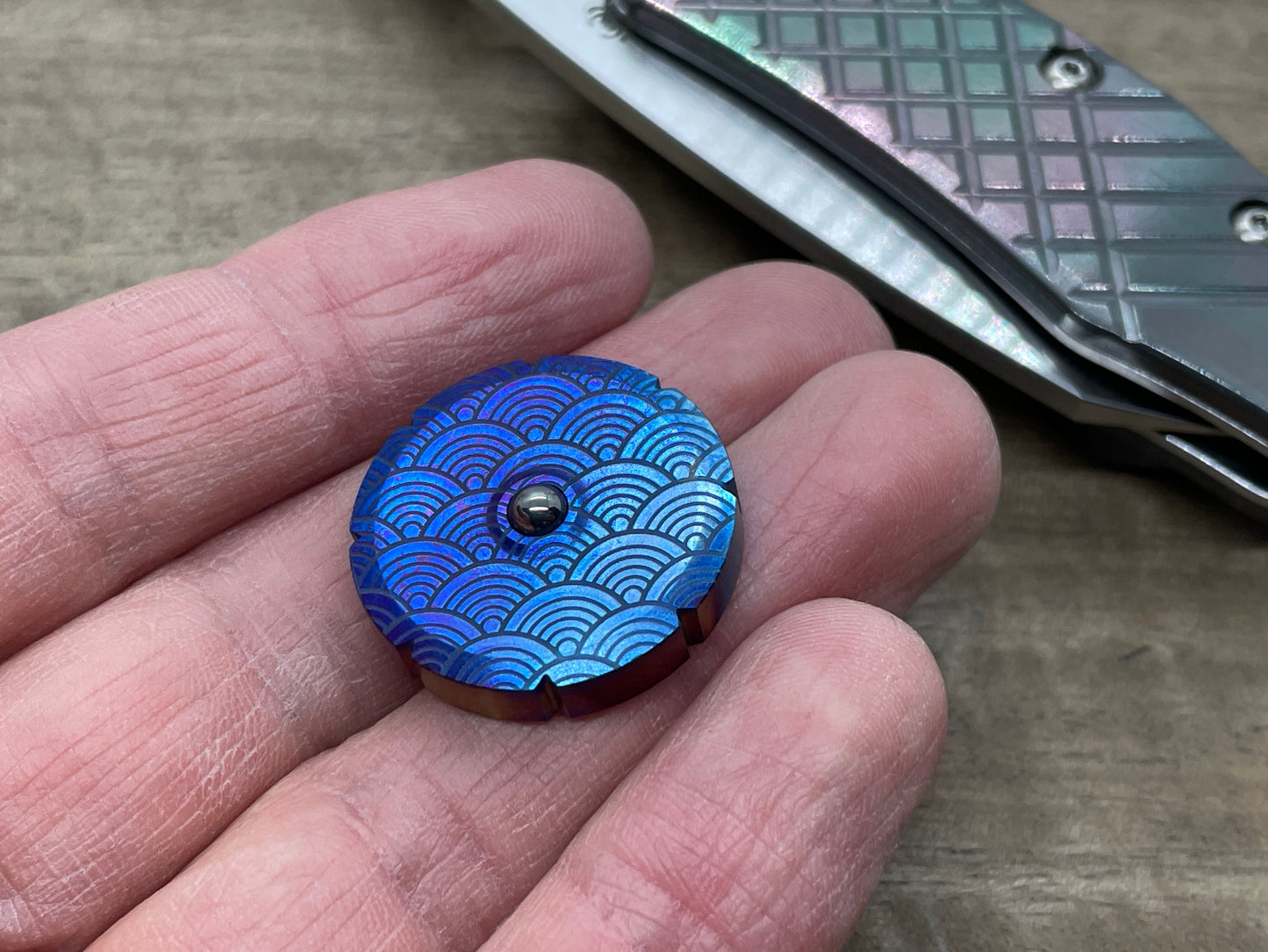 SEIGAIHA Flamed Titanium Spinning Worry Coin Spinning Top