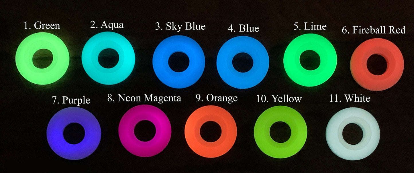 YELLOW TurboGlow in the Dark lanyard bead Keychain Paracord bead Dog tag