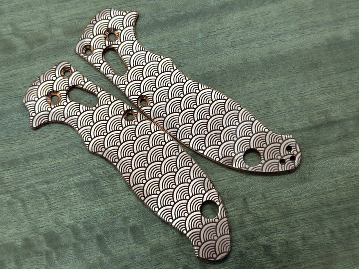 SEIGAIHA Copper scales for Spyderco MANIX 2