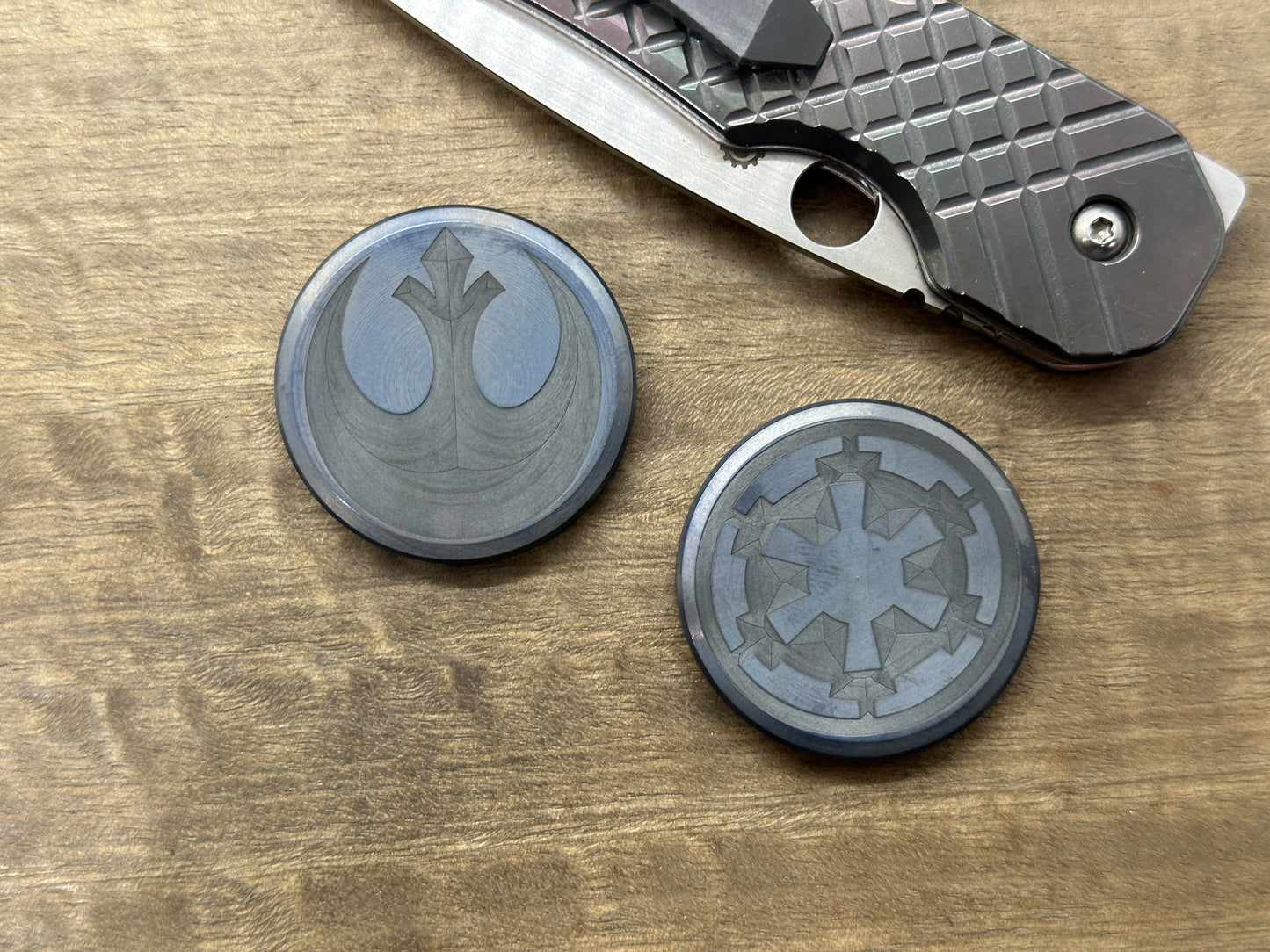 Rebel Alliance vs Imperial Galactic Black Tungsten HAPTIC Coins CLICKY Haptic