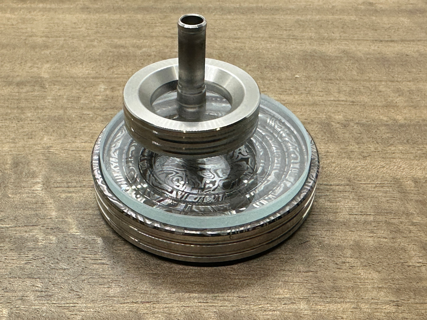 Black ALIEN engraved Stainless Steel Spin base for Spinning Tops