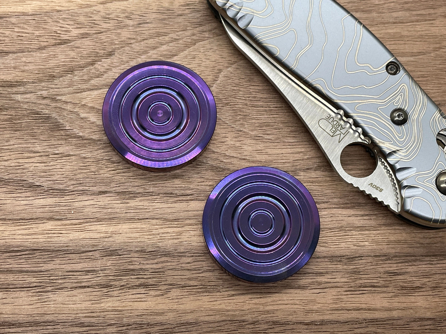 ORBITER HAPTIC Coins Purple ano Titanium Haptic Coins Fidget