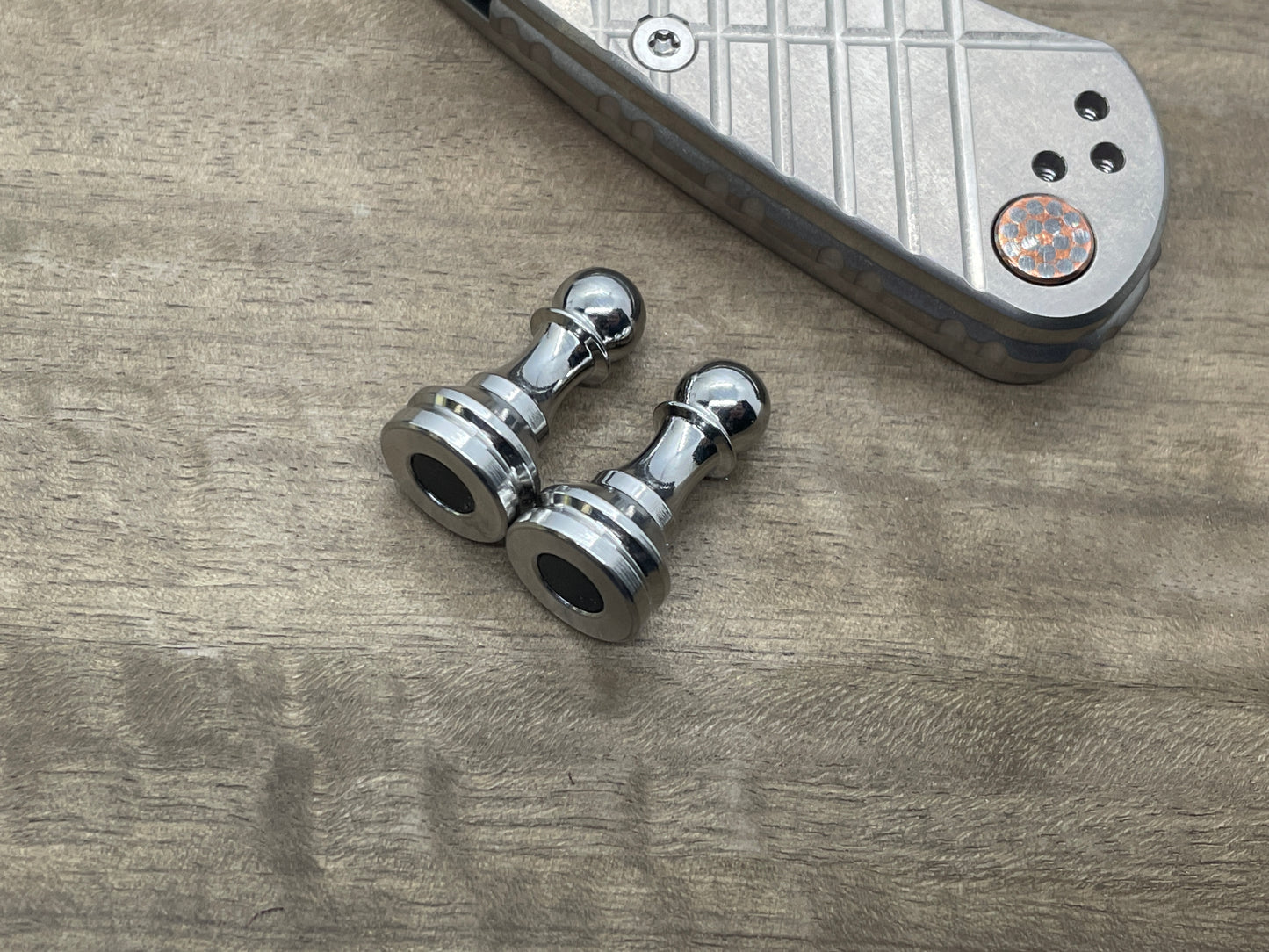 Polished Stainless Steel Haptic-PAWN Haptic Slider Chess Pawn fidget