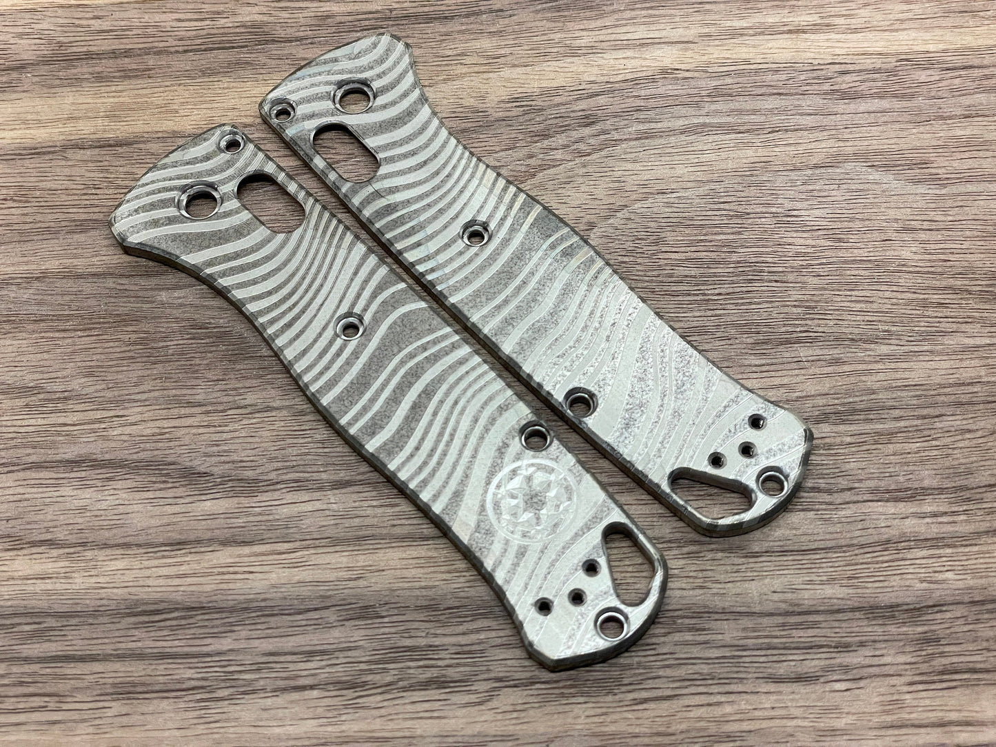 Battleworn BESKAR Mandalorian Titanium Scales for Benchmade Bugout 535