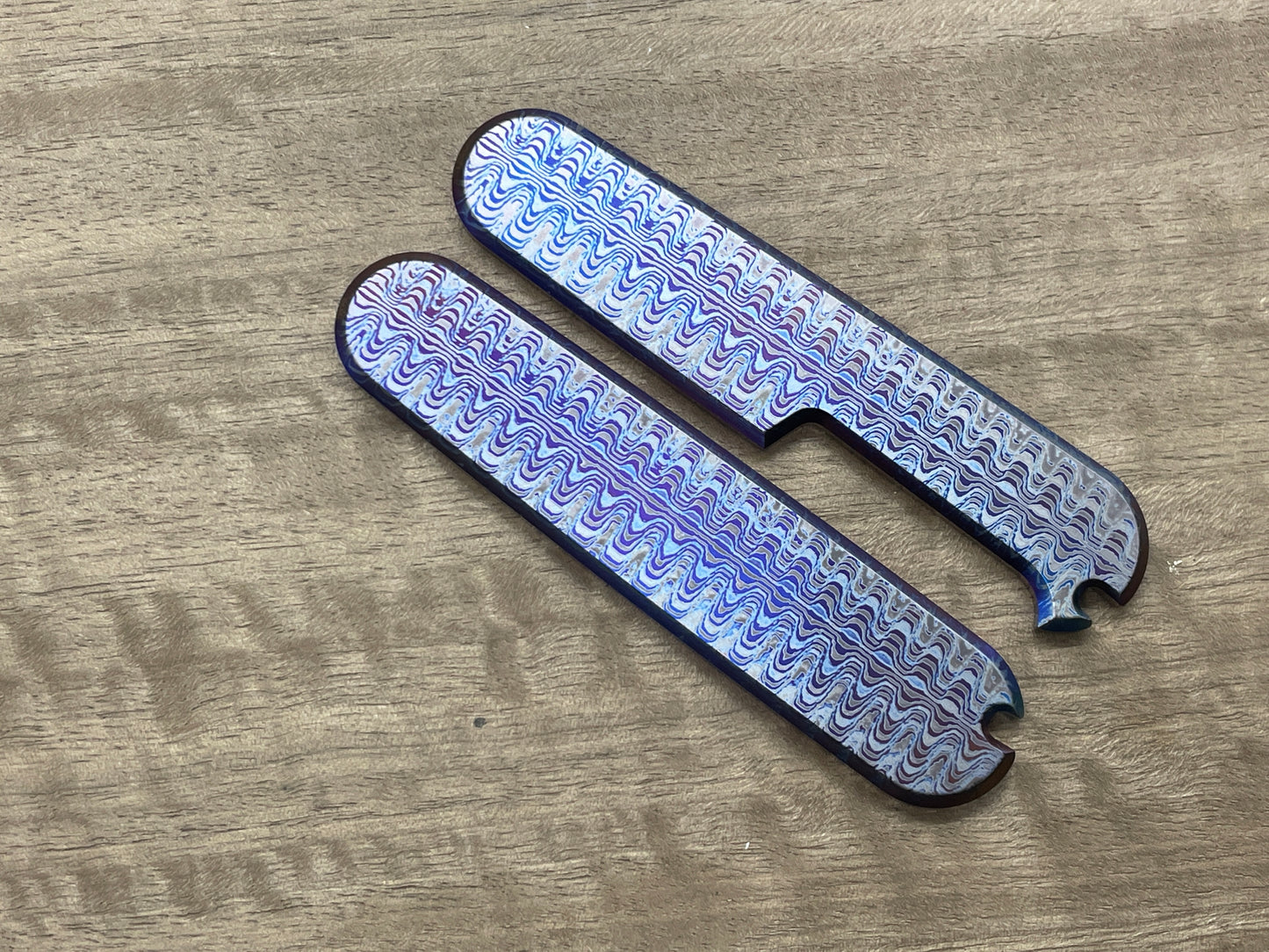 RIPPLE Flamed 91mm Titanium Scales for Swiss Army SAK