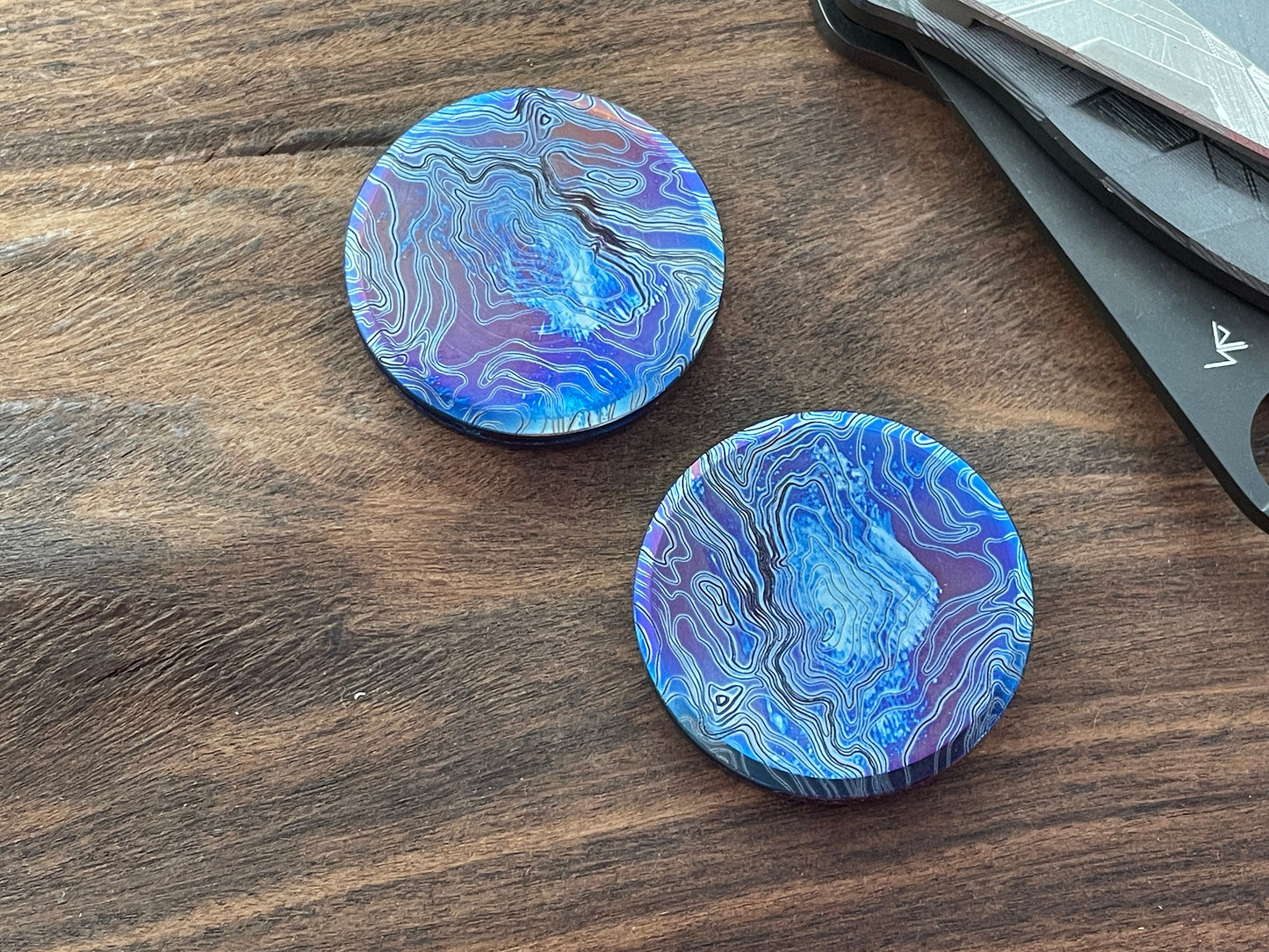 Flamed TOPO HAPTIC Coins CLICKY Stainless Steel Haptic Slider Fidget