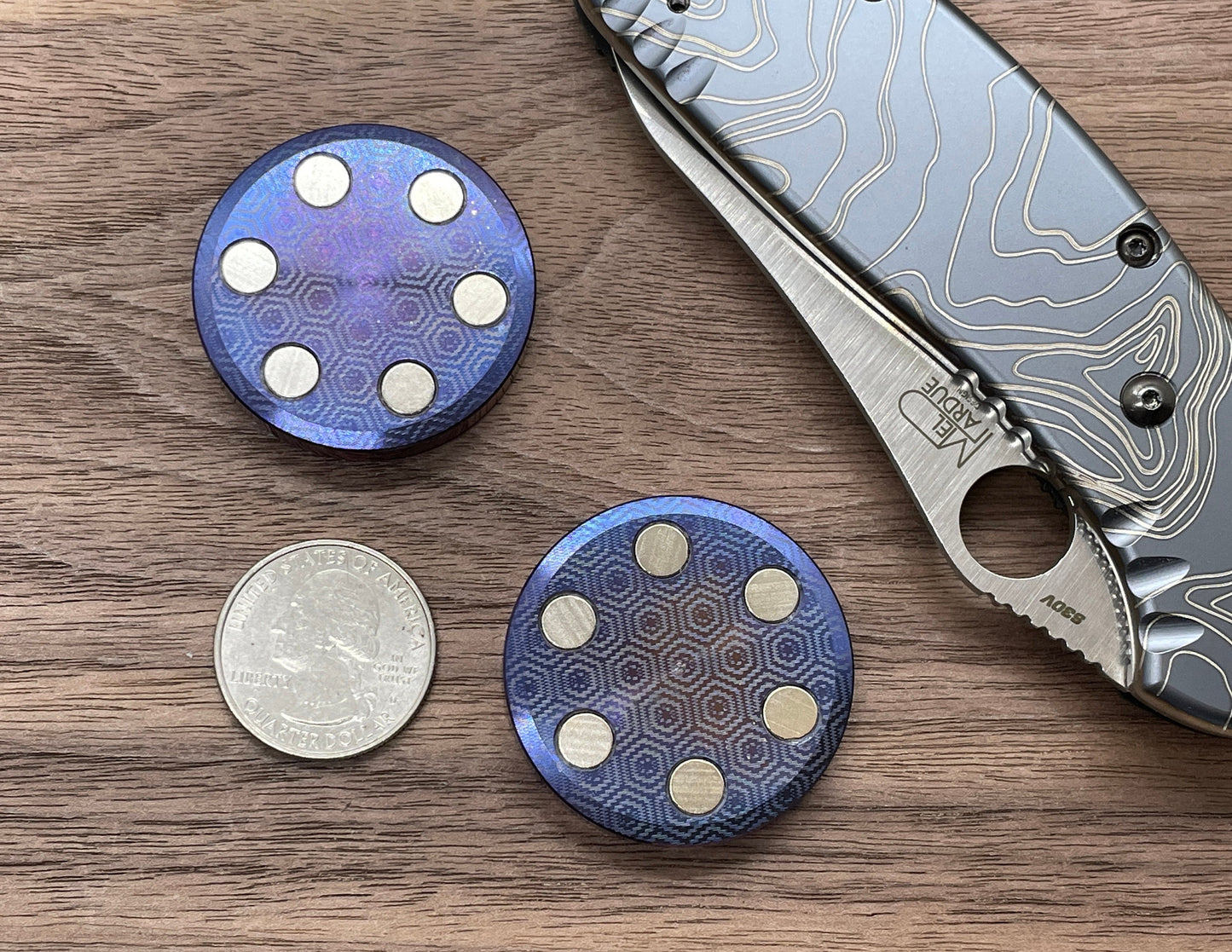 ORBITER HAPTIC Coins Purple ano Titanium Haptic Coins Fidget