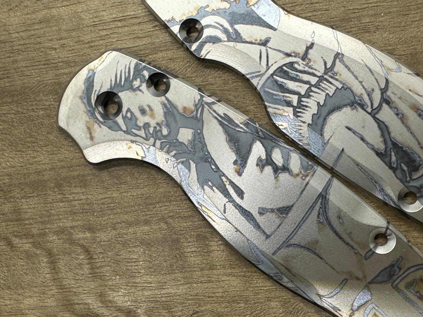St. Michael the Archangel Titanium scales for Spyderco Paramilitary 2 PM2