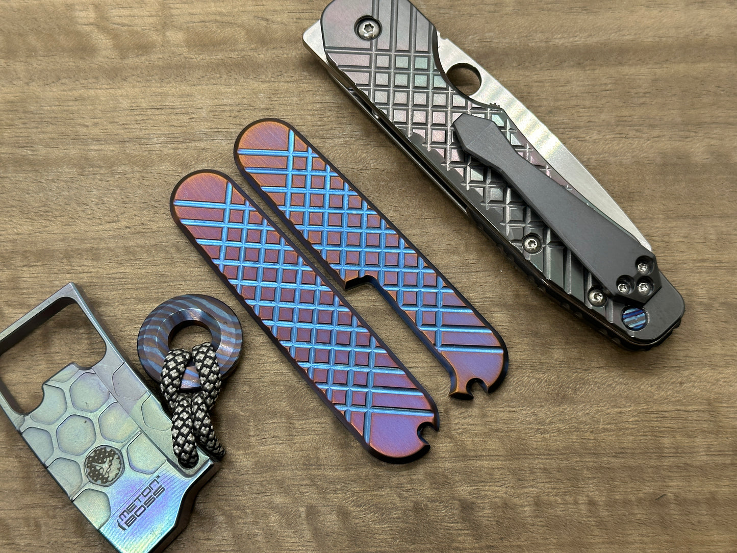 2-Tone FRAG CNC Milled 91mm Titanium Scales for Swiss Army SAK