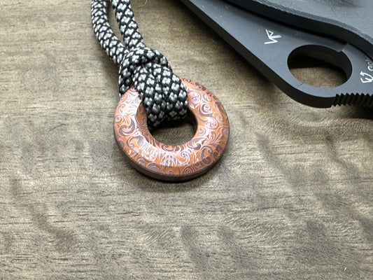VICTORIA engraved Dark Copper lanyard bead Paracord bead Dog tag