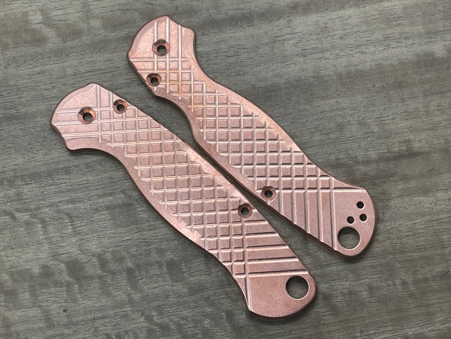 FRAG milled TUMBLED Copper Scales for Spyderco Paramilitary 2 PM2