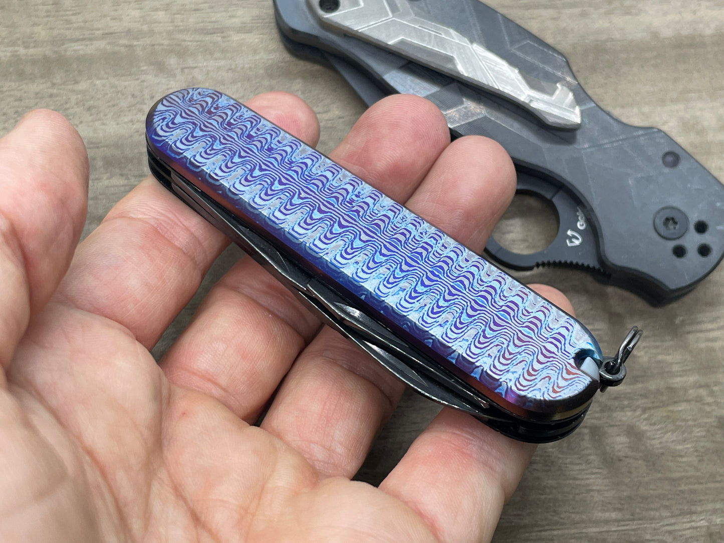 RIPPLE Flamed 91mm Titanium Scales for Swiss Army SAK