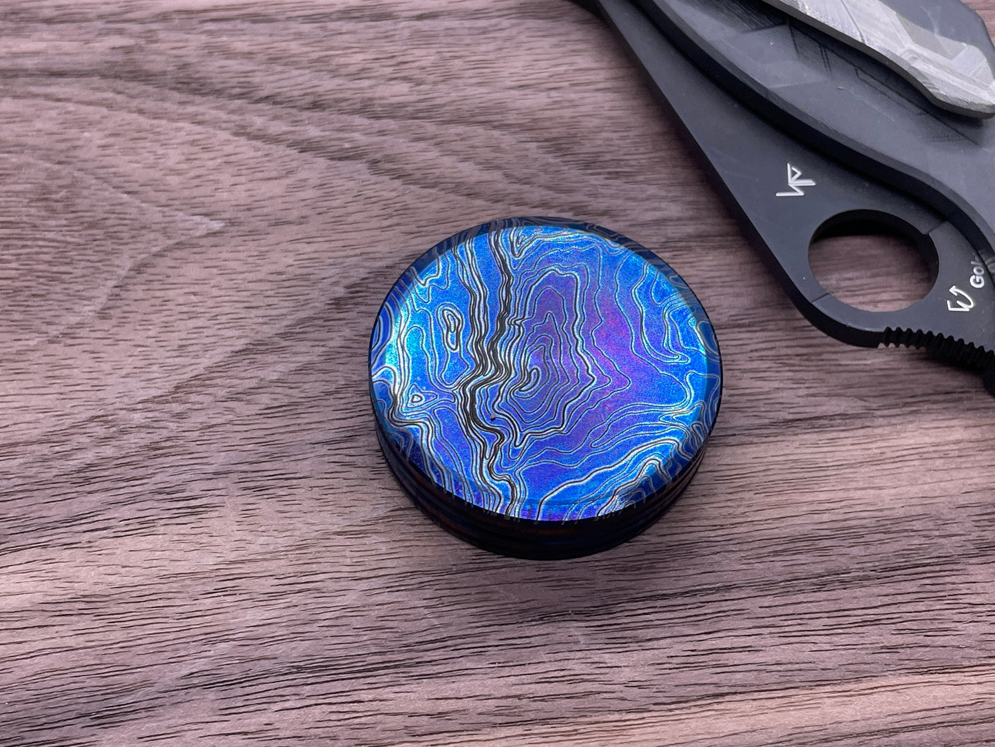 Flamed TOPO HAPTIC Coins CLICKY Titanium Haptic Slider Fidget