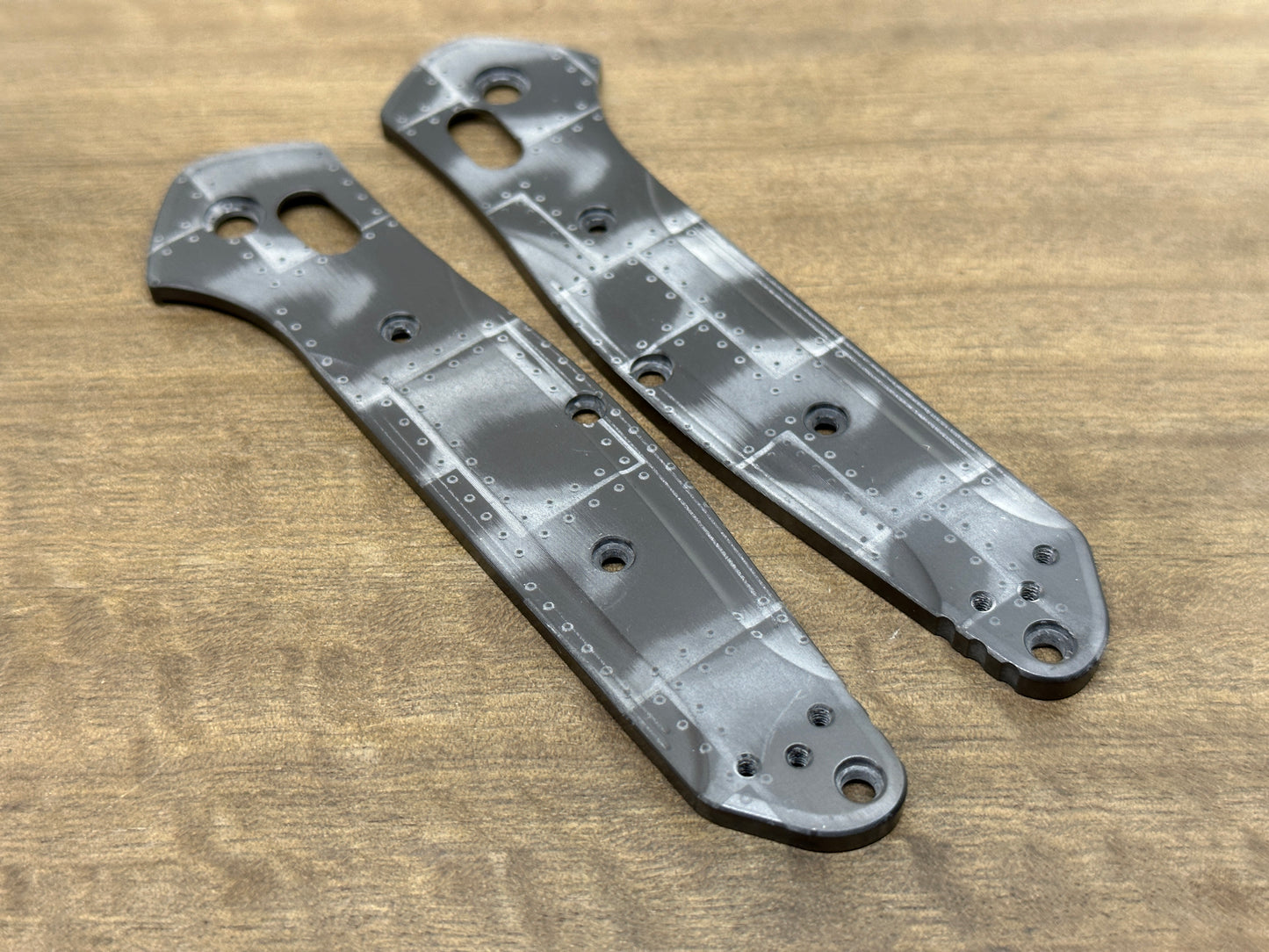 RIVETED AIRPLANE Black Zirconium Scales for Benchmade 940 Osborne