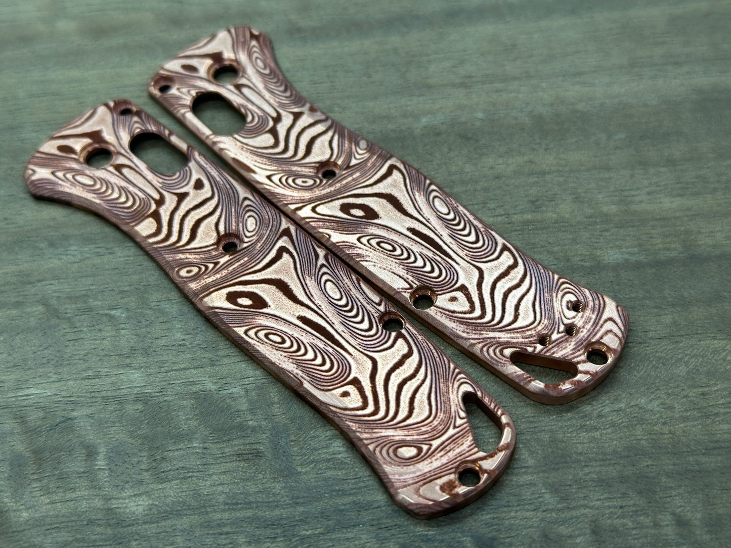 Dama FISH pattern engraved Copper Scales for Benchmade Bugout 535