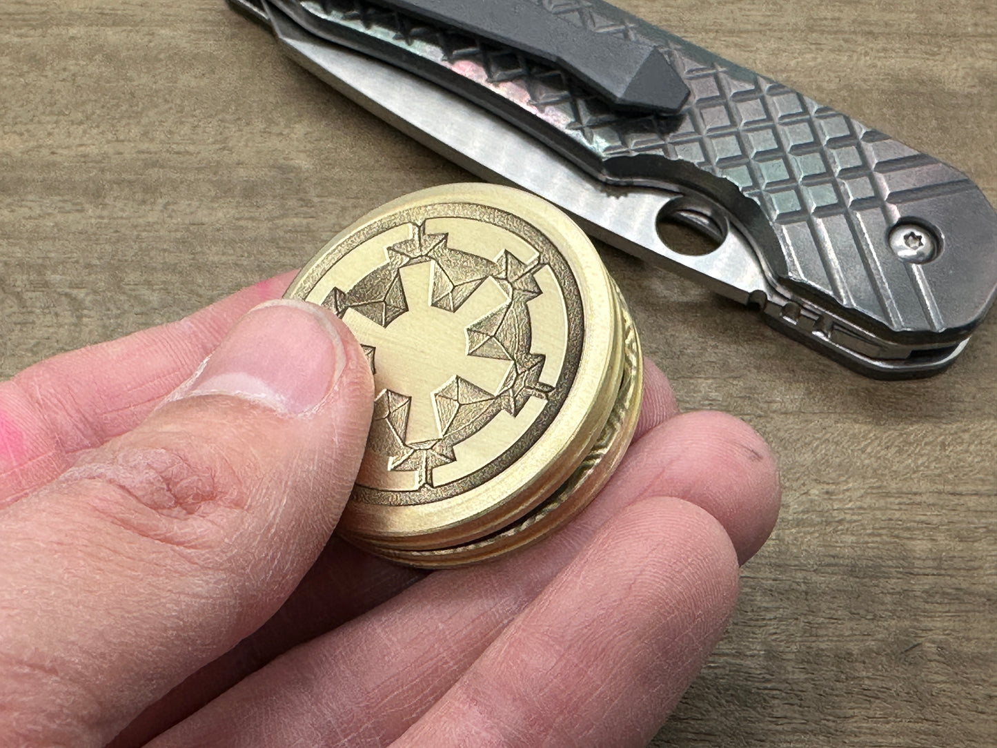 Rebel Alliance vs Imperial Galactic engraved Brass HAPTIC Coins CLICKY fidget