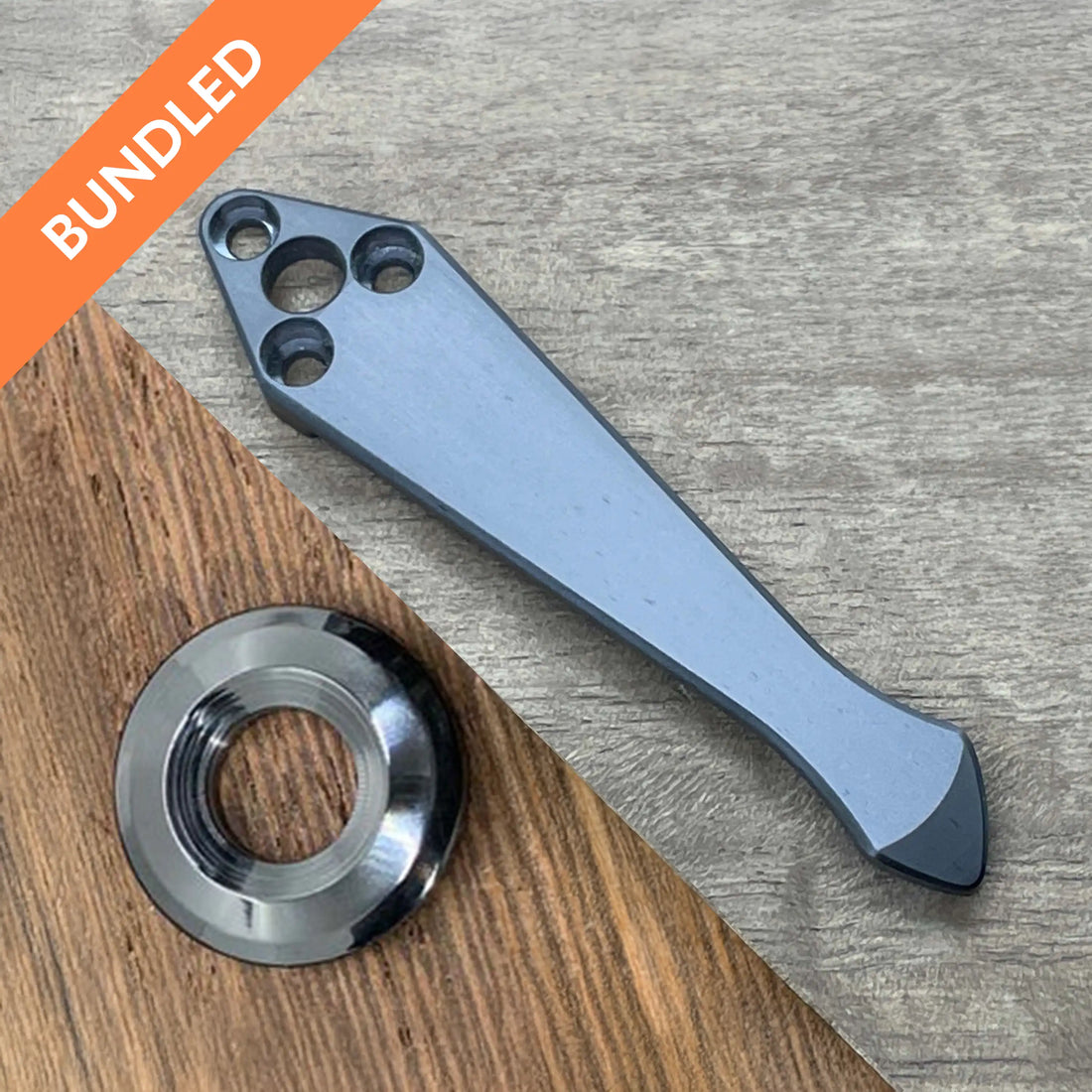 Matching Clip + Bead Spyderco Shaman<br>Zirconium Standard - Spidy Tip