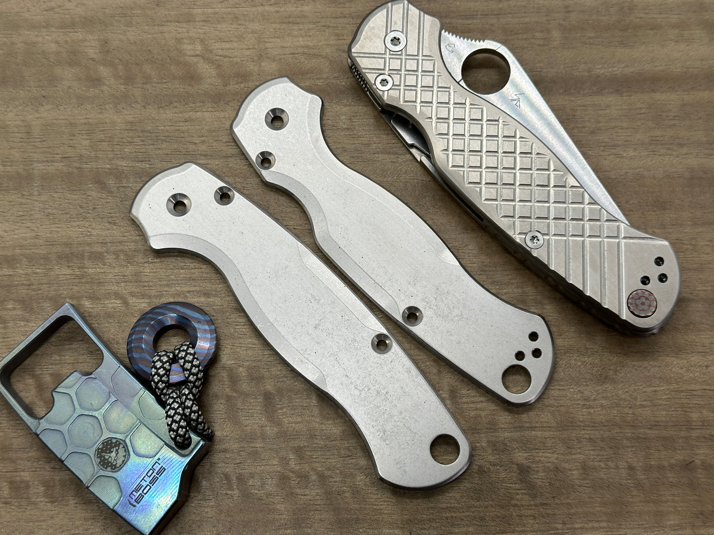 Tumbled Titanium Scales for Spyderco Paramilitary 2 PM2