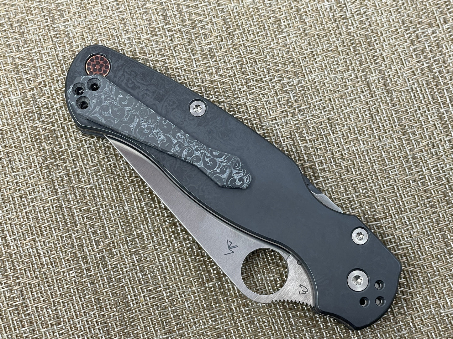 Black Zirconium VICTORIA Dmd CLIP for most Spyderco models