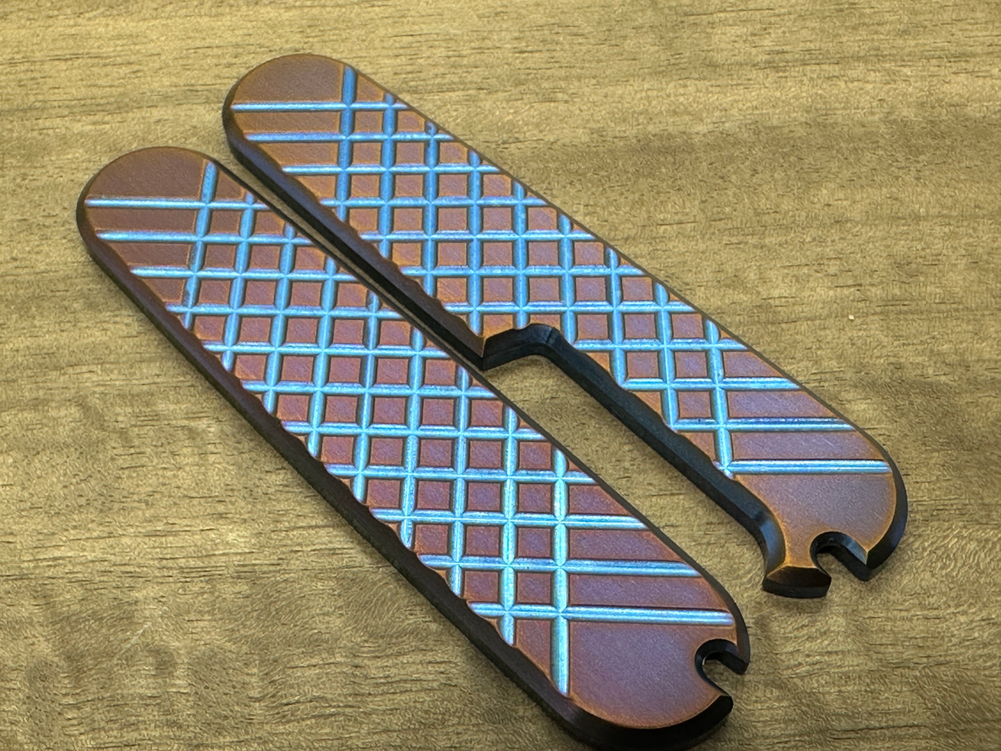 2-Tone FRAG CNC Milled 91mm Titanium Scales for Swiss Army SAK