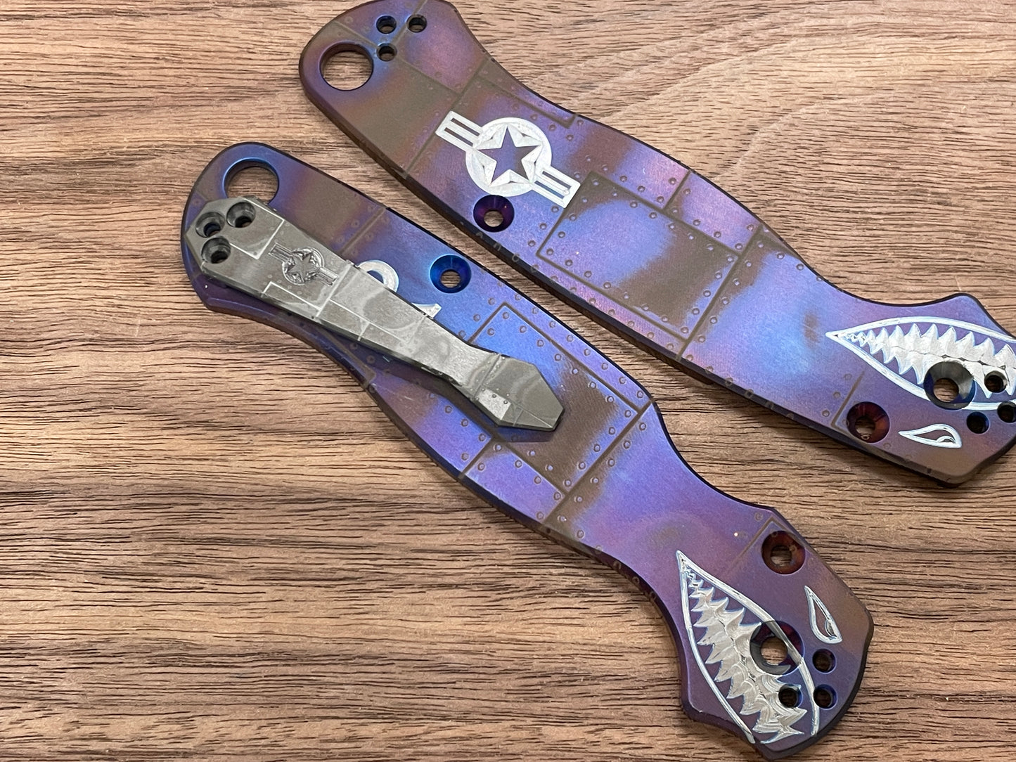 P40 Riveted Airplane Zirconium Dmd CLIP for most Spyderco models
