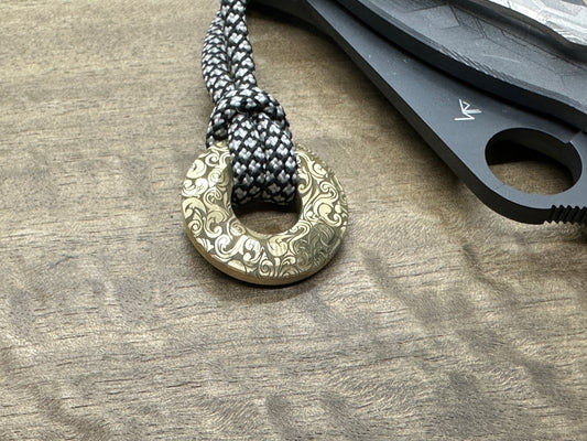 VICTORIA engraved Brass lanyard bead Paracord bead Beard bead