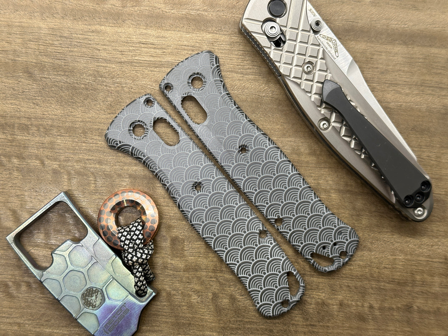 Black Zirconium SEIGAIHA Scales for Benchmade Bugout 535
