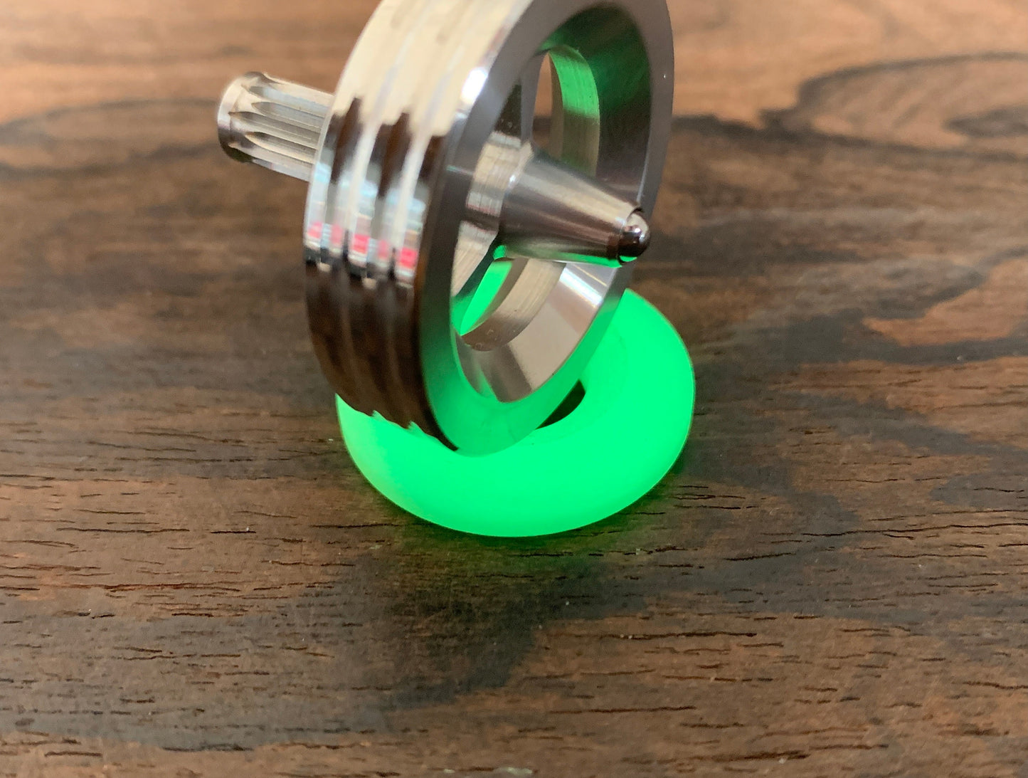 LIME TurboGlow in the Dark lanyard bead Keychain Paracord bead Dog tag