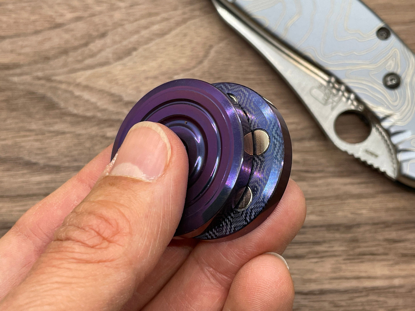 ORBITER HAPTIC Coins Purple ano Titanium Haptic Coins Fidget
