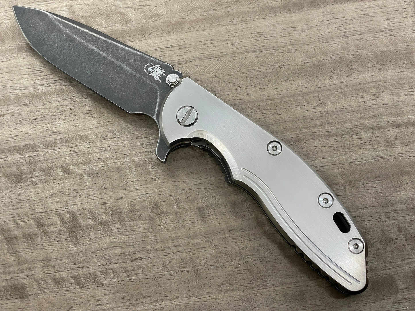 2-Tone BLUE ano & Brushed FRAG Cnc milled Titanium scale for XM-18 3.5 Hinderer