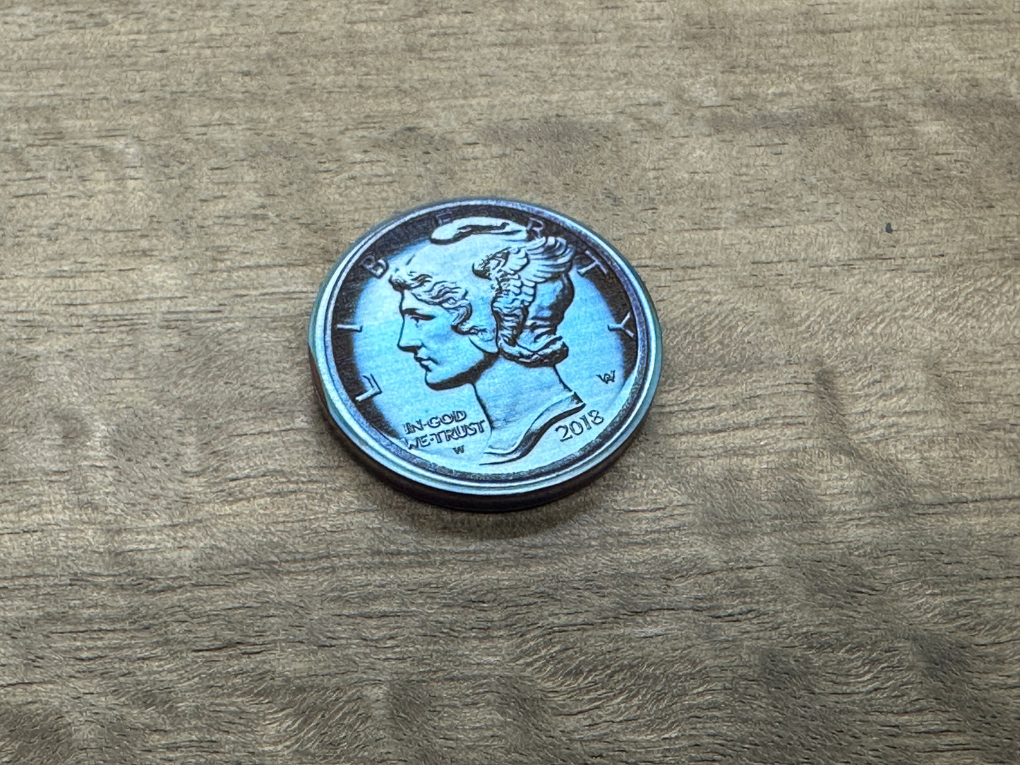 Flamed LIBERTY Titanium Coin for Billetspin GAMBIT