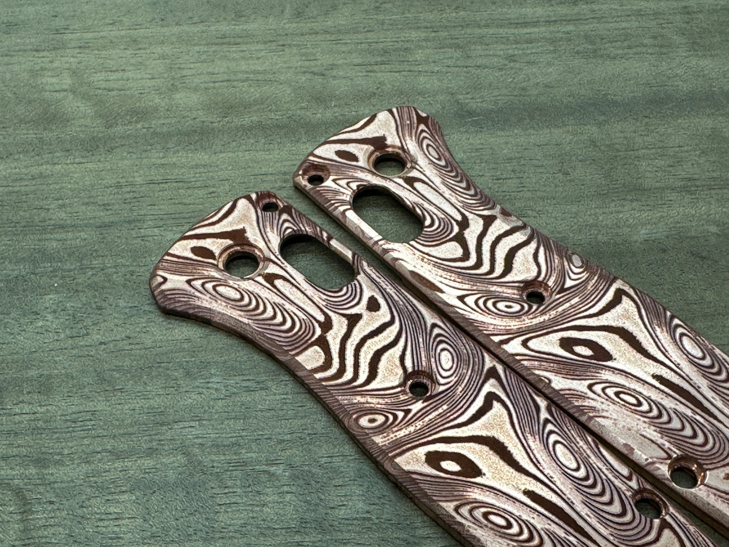 Dama FISH pattern engraved Copper Scales for Benchmade Bugout 535