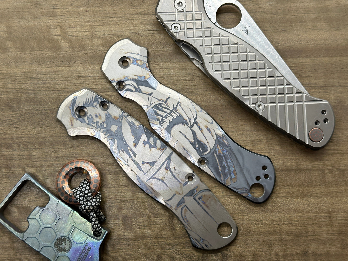 St. Michael the Archangel Titanium scales for Spyderco Paramilitary 2 PM2