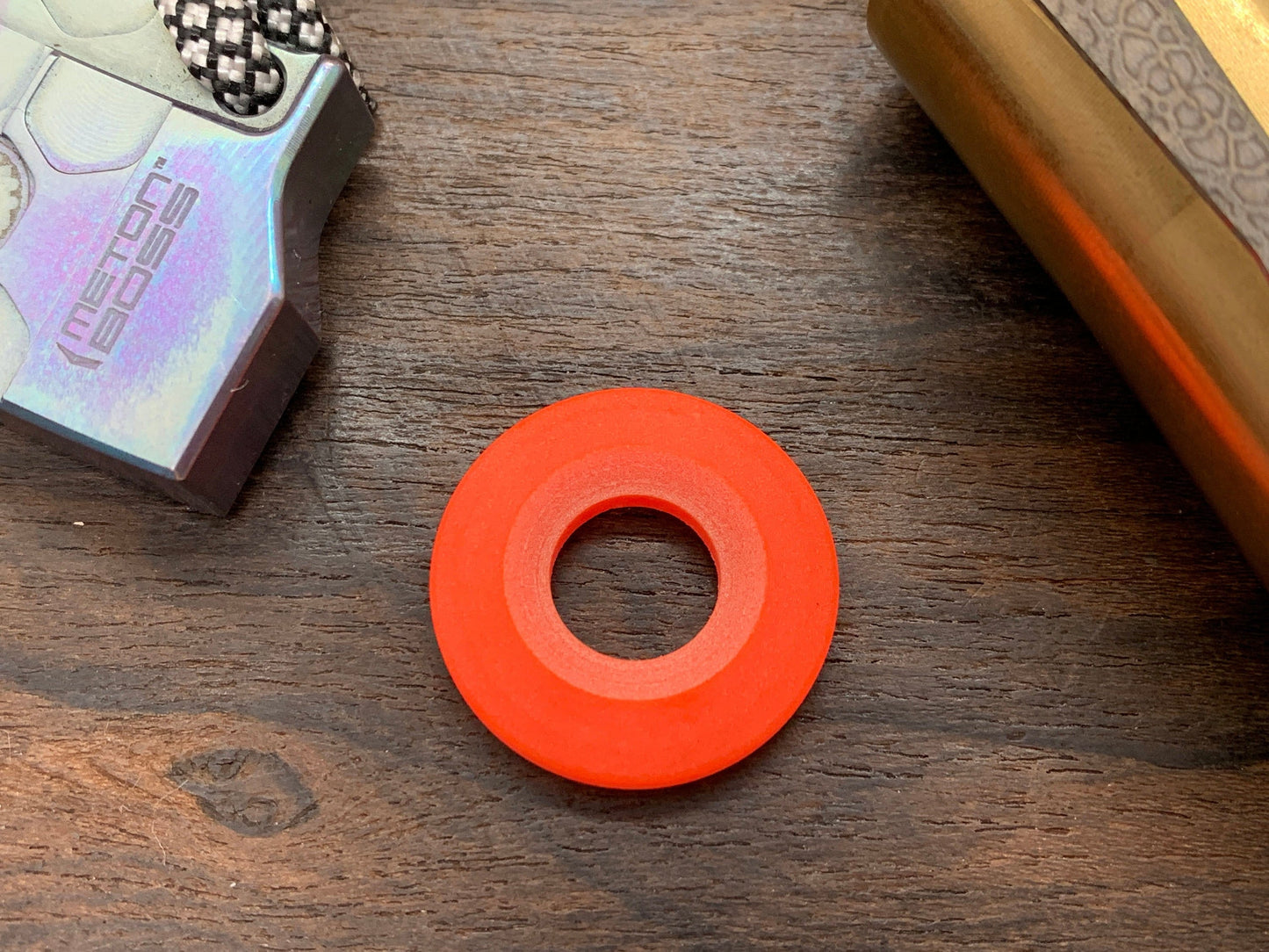 ORANGE TurboGlow in the Dark lanyard bead Keychain Paracord bead Dog tag