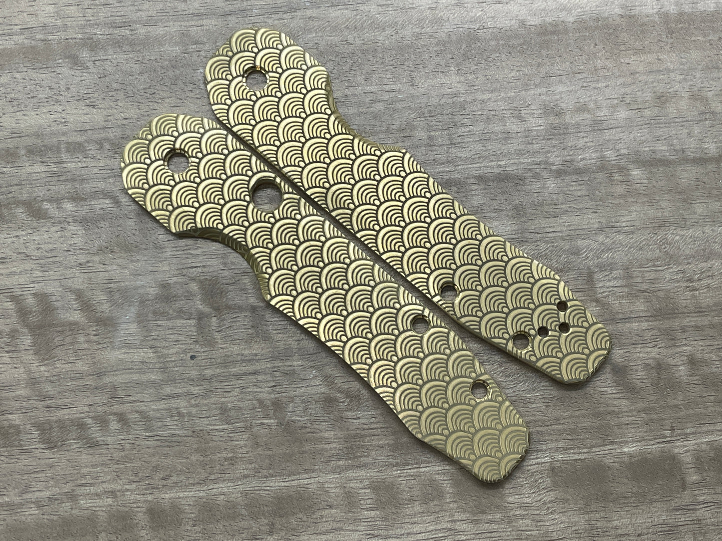 SEIGAIHA Brass Scales for Spyderco SMOCK