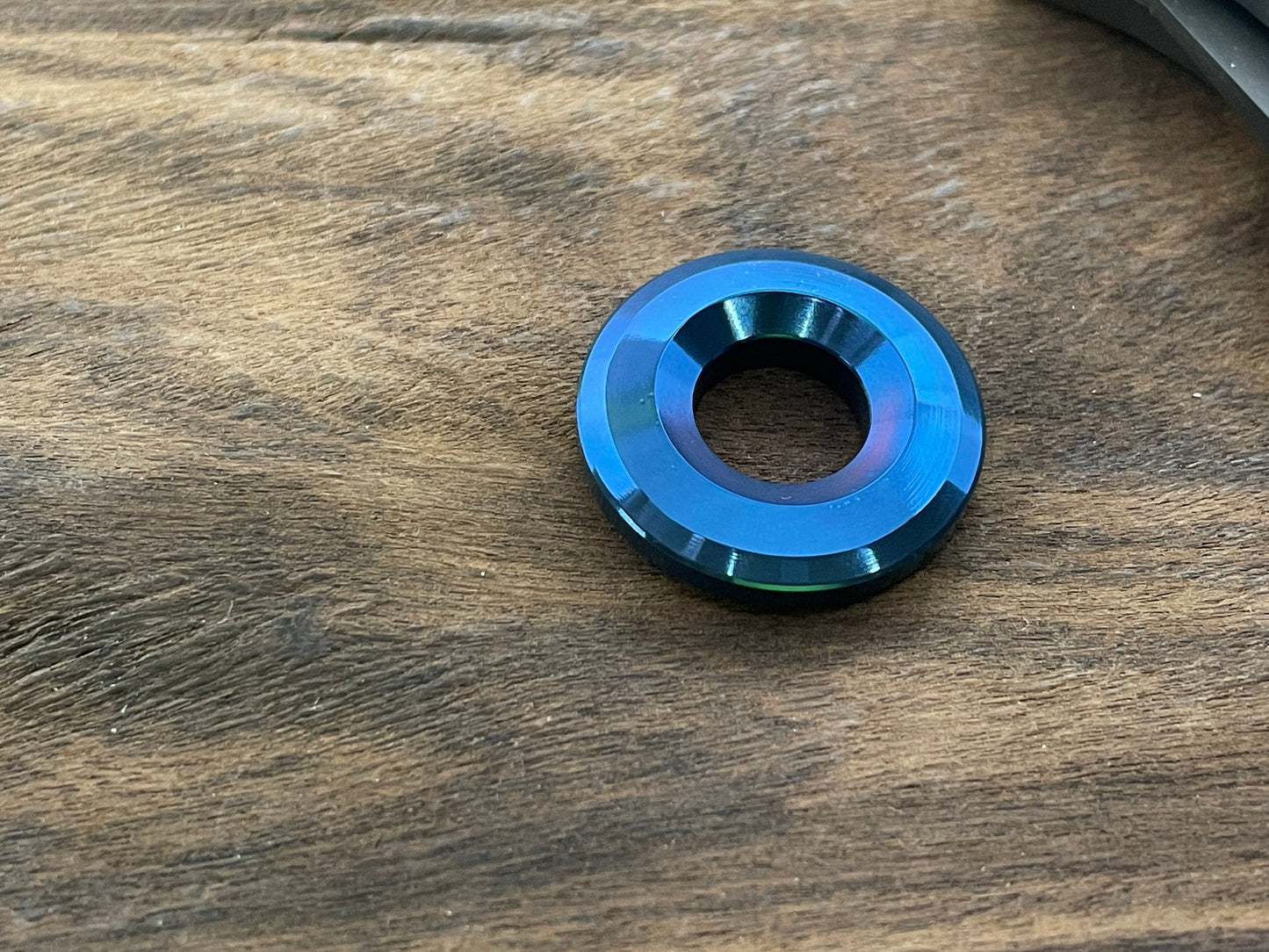 BLUE anodized TITANIUM lanyard bead Paracord bead Dog tag
